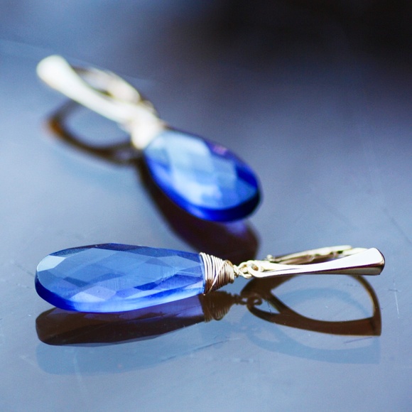 Handmade Tanzanite Earrings 14k Gold Filled, December Birthstone - Picture 1 of 5